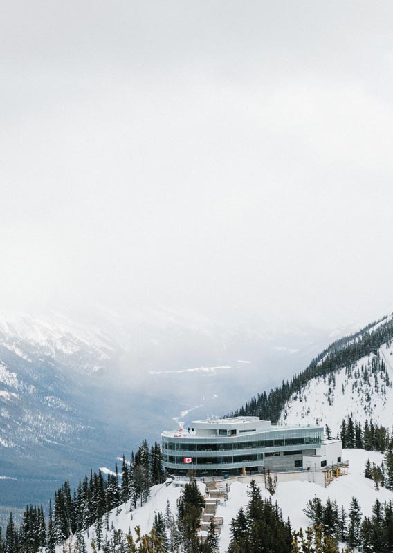 Banff Gondola summit building atop Sulphur Mountain.