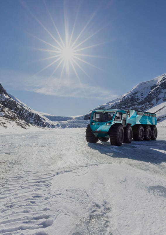 Ice Odyssey All-Terrain Vehicle parked on the Columbia Icefield