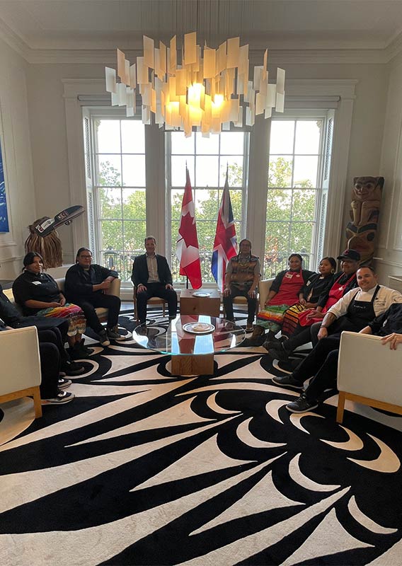 A group of young Indigenous chefs sit for a photo