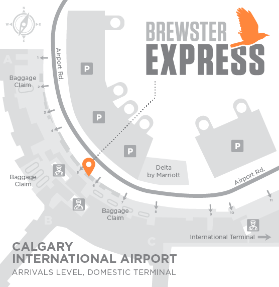 Map of Brewster Express Calgary International Airport location